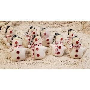 Vintage 1998 DHC Snowman Napkin Rings Set of 8 Winter Christmas See Description
